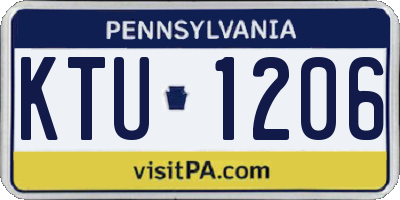 PA license plate KTU1206