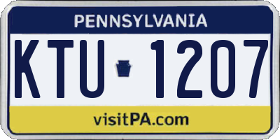 PA license plate KTU1207