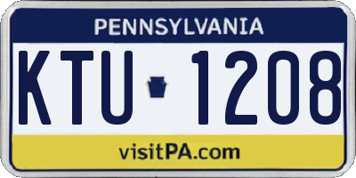 PA license plate KTU1208