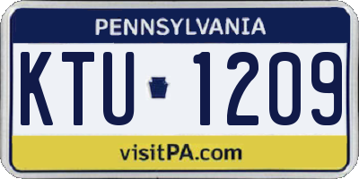 PA license plate KTU1209