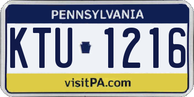 PA license plate KTU1216