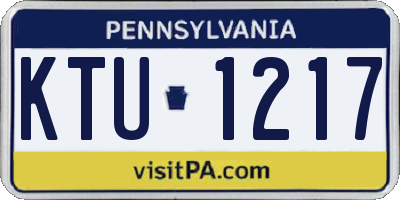 PA license plate KTU1217