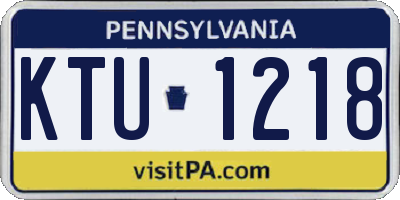 PA license plate KTU1218