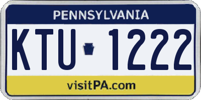 PA license plate KTU1222