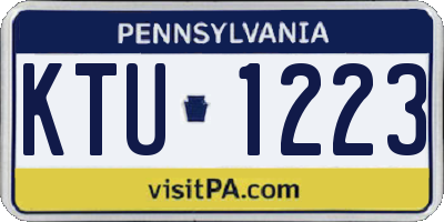 PA license plate KTU1223