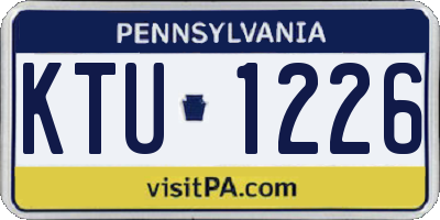 PA license plate KTU1226
