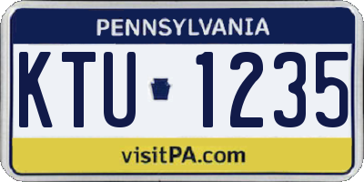 PA license plate KTU1235