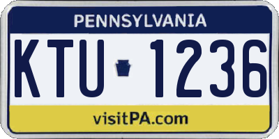 PA license plate KTU1236