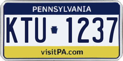 PA license plate KTU1237
