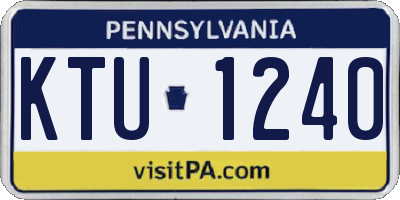 PA license plate KTU1240