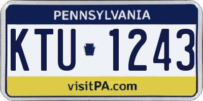 PA license plate KTU1243
