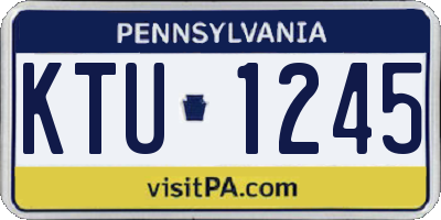 PA license plate KTU1245