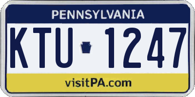 PA license plate KTU1247