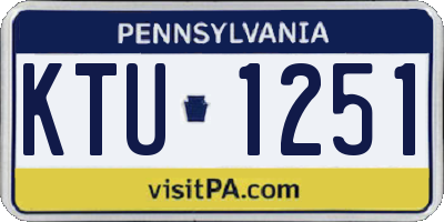 PA license plate KTU1251