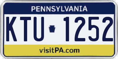 PA license plate KTU1252