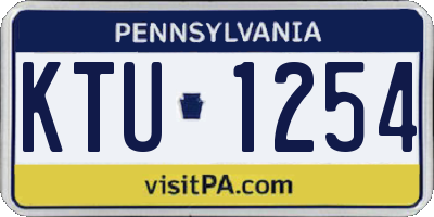 PA license plate KTU1254