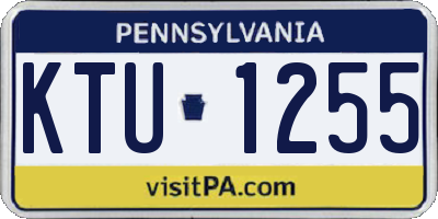 PA license plate KTU1255
