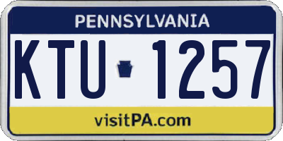 PA license plate KTU1257