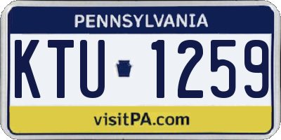 PA license plate KTU1259