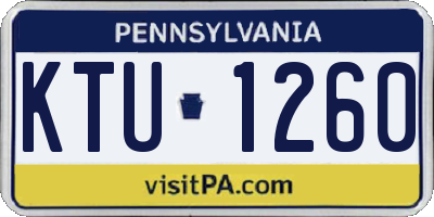 PA license plate KTU1260