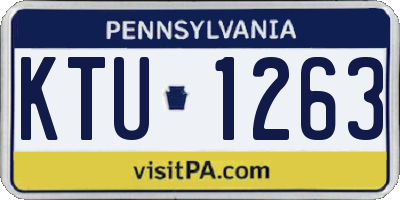 PA license plate KTU1263