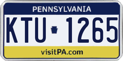 PA license plate KTU1265