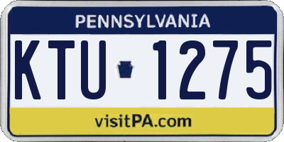 PA license plate KTU1275