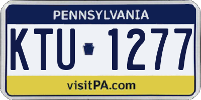PA license plate KTU1277
