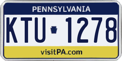 PA license plate KTU1278