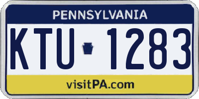 PA license plate KTU1283
