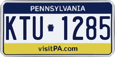 PA license plate KTU1285