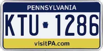 PA license plate KTU1286