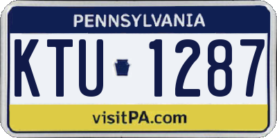PA license plate KTU1287