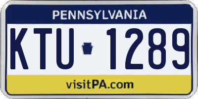 PA license plate KTU1289