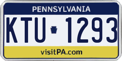 PA license plate KTU1293