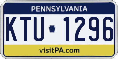 PA license plate KTU1296
