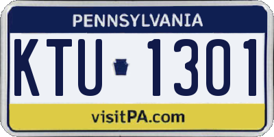 PA license plate KTU1301