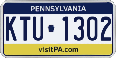 PA license plate KTU1302