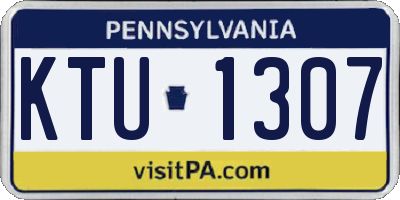 PA license plate KTU1307