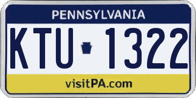 PA license plate KTU1322