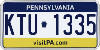 PA license plate KTU1335