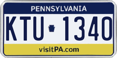 PA license plate KTU1340