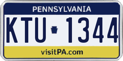 PA license plate KTU1344