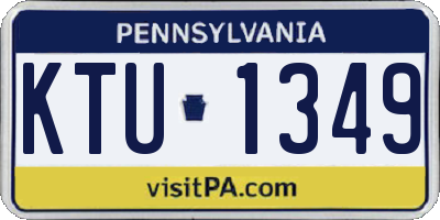 PA license plate KTU1349