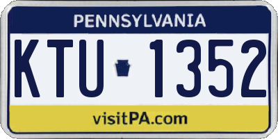 PA license plate KTU1352