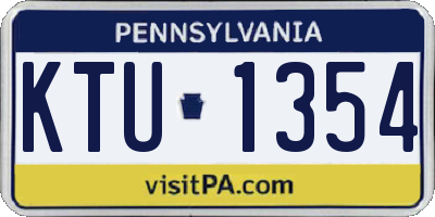 PA license plate KTU1354