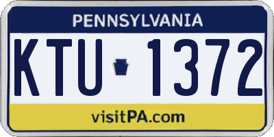 PA license plate KTU1372