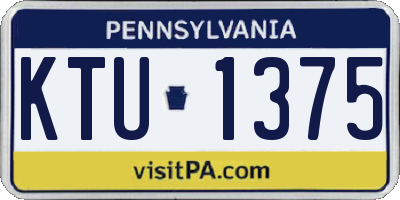 PA license plate KTU1375