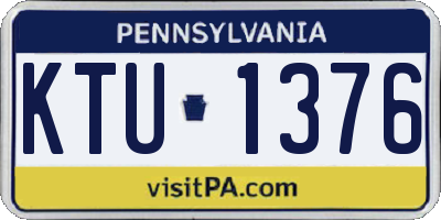 PA license plate KTU1376