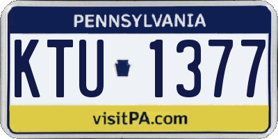 PA license plate KTU1377